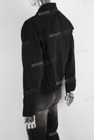 Black zip up denim jacket