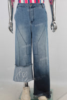 Blue baggy straight jeans