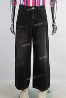 Straight digital print cargo jeans