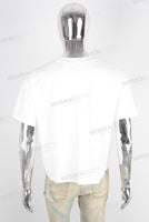 White screen print t shirt