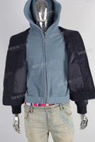 Dark blue patchwork knit jacket