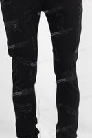 Damaged skinny denim jeans