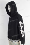 Black digital print hooded jacket