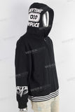 Black digital print hooded jacket