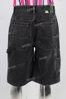 Black acid washed shorts