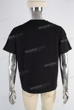 Black heavyweight digital print t shirt