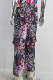 Digital print cargo baggy jeans