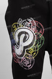 Black digital print sweat pants