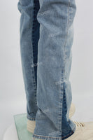 Blue Patchwork Men's Flare Jeans