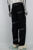 Black Print Button Men's Baggy Jeans