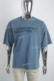 Men's T-shirt With Blue Print And Washing