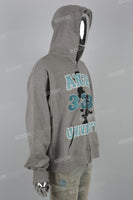 Gray Printed Embroidered Zipper Men's hoodies