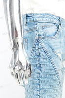 Blue tattered patchwork Baggy Jeans