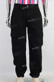 Black baggy patchwork cargo jeans