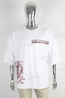 White heavweight digital print t shirt