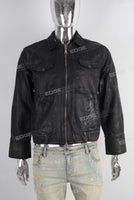 Black waxed acid washed jacket