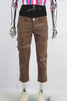 Double layered patchwork cargo jeans