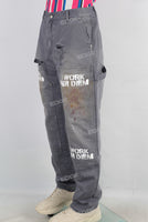 Damaged digital print paint splatters pants