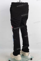 Black digital print sweat pants