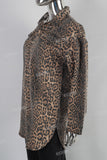 Leopard digital print denim jacket