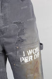 Damaged digital print paint splatters pants