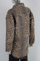 Leopard digital print denim jacket