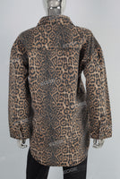 Leopard digital print denim jacket