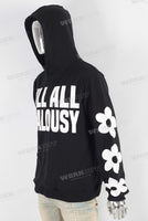 Black heavyweight digital print hoodie