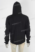 Black heavyweight digital print hoodie