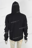 Black heavyweight digital print hoodie