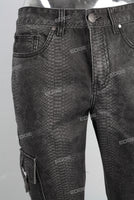 Digital print damaged cargo jeans