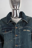 Women blue acid washed jacket and straight jeans set