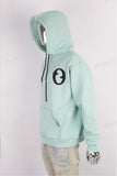 Green drop should oversize digital print hoodie men