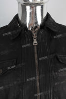 Black waxed acid washed jacket