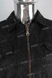 Black waxed acid washed jacket