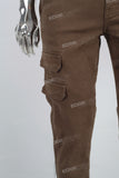 Double layered patchwork cargo jeans