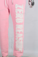 Pink leggings patchwork pants