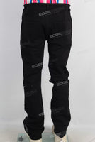 Black screen print slim fit jeans