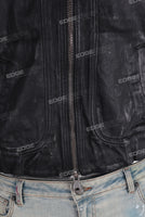 Black waxed acid washed jacket