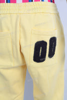 Yellow leggings patchwork pants