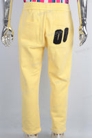 Yellow leggings patchwork pants