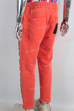 Orange leggings patchwork pants