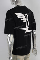 Black slim fit digital print t shirt