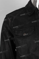 Black waxed acid washed jacket