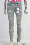 Blue skinny denim jeans