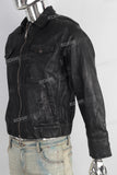 Black waxed acid washed jacket