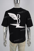 Black slim fit digital print t shirt