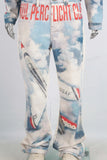 Digital print denim jacket and jeans set