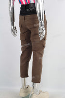 Double layered patchwork cargo jeans