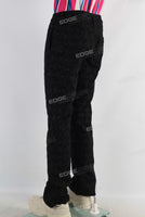 Black embroidered patchwork slim fit jeans